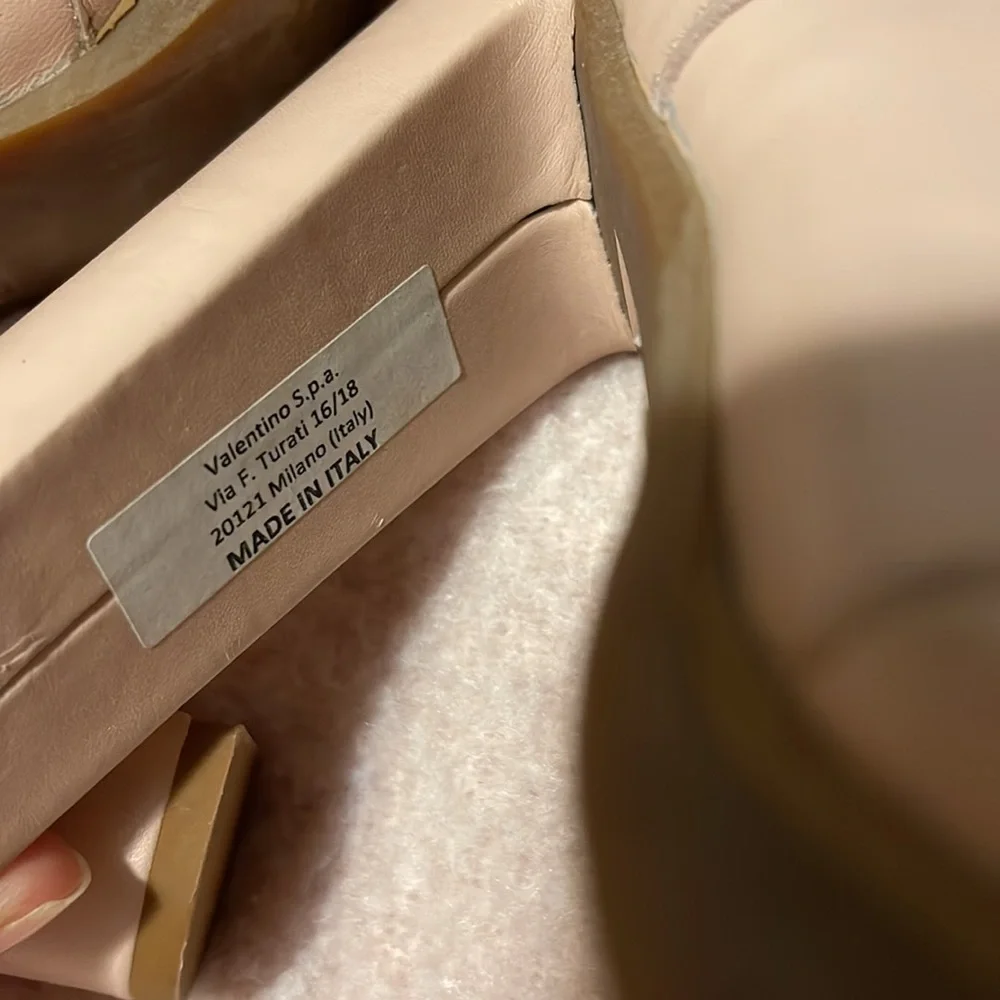 RED VALENTINO Nude Lace Up with Fur Leather Heels Boots/Booties - Picture 5 of 12